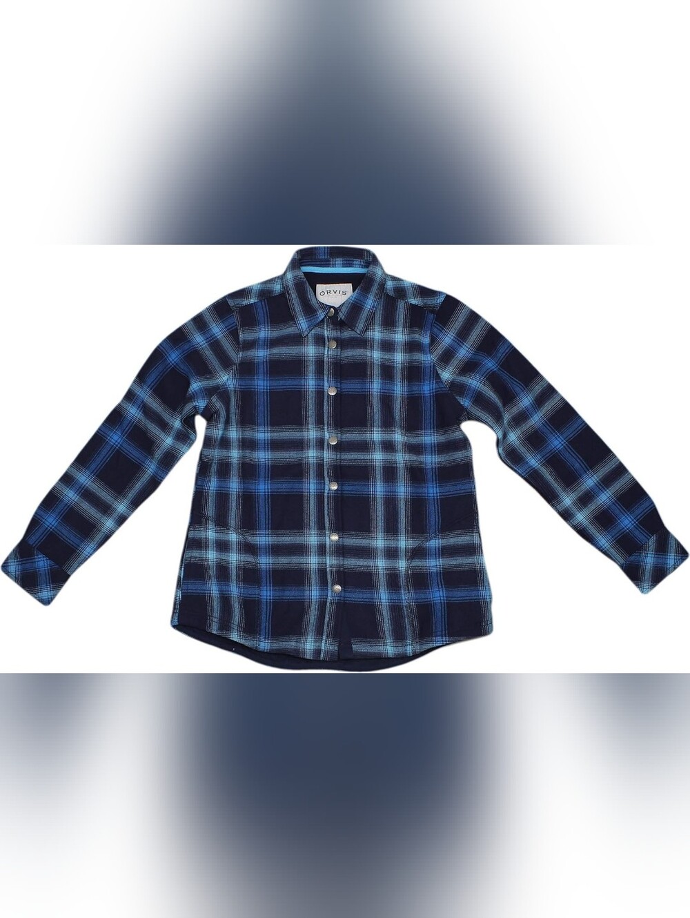 Orvis Plaid Fleece Lined Flannel Shirt, Shacket, Snap Front